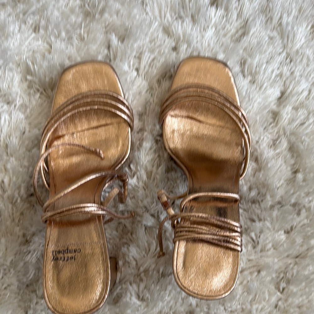 Jeffrey Campbell Gold Minimalist Sandals